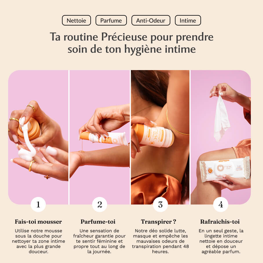 Lingettes toilette Intime Amber Flower x120 - lot de 4